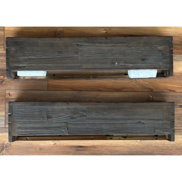 Kelly Clarkson Home Floating Shelves Set Of 2 24" Dark Wood Finish - Picture 7 of 9